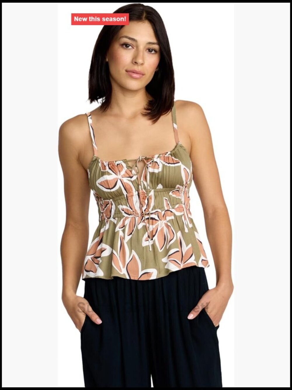 Volcom Psychonic Cami Tank Top - Adjustable Strap Slim Fit Sleeveless